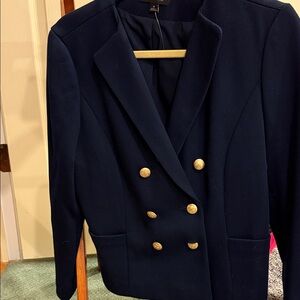 Ann Taylor Navy Blazer with Gold Buttons